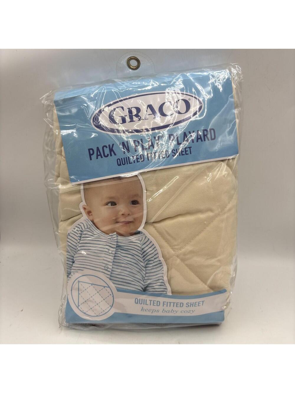 Graco Pack 'n Play  Playard Fitted Sheet Cream Aqua New
